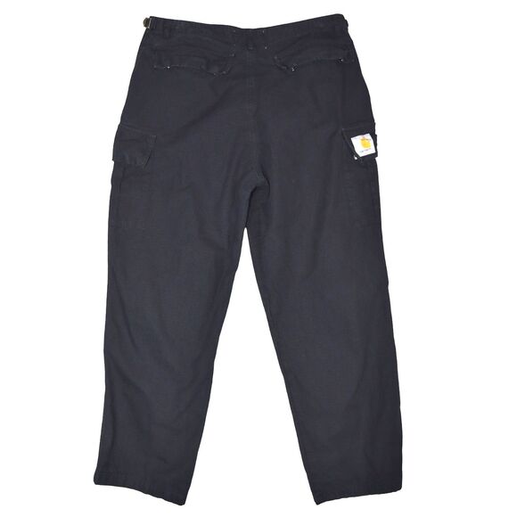 Carhartt Black Cargo Pants Size L (32x26) Workwear Utility Streetwear Scrubs - Picture 1 of 9